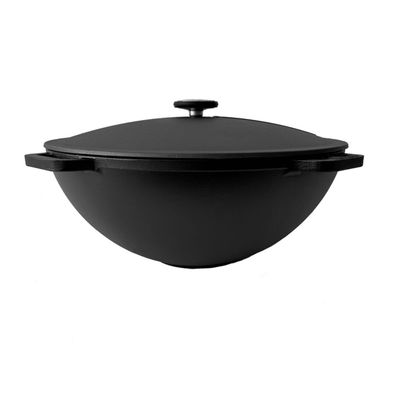 ROBARI Kazan Gusseisen 15 Liter Kasan mit Deckel aus Gusseisen Wok Asia