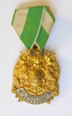 Abzeichen Königlich Sächsischer Militär Verein Heiersdorf Glaser u. Sohn Dresden