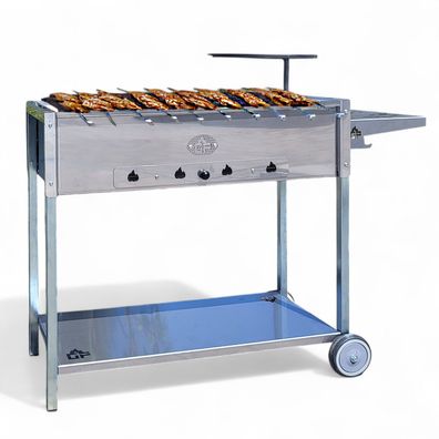 Mangal Batyr Deluxe 80 Edelstahl Schaschlikgrill + 10 Spieße