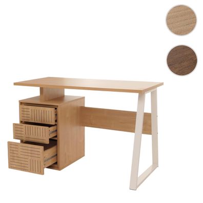 Schreibtisch HWC-O32, Bürotisch Arbeitstisch, Schublade, Melamin Holz, 77x118x58cm