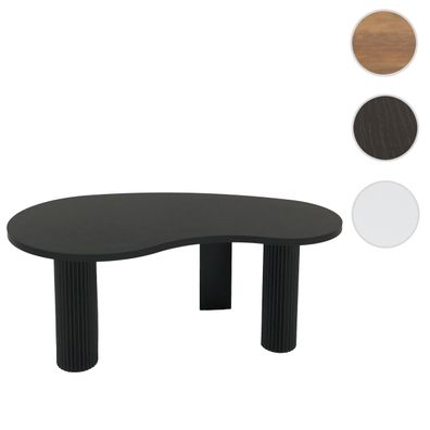 Couchtisch HWC-O29, Sofatisch, organische Form Melamin Holz, 45x110x60cm