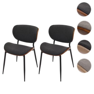 2er-Set Esszimmerstuhl HWC-O45, Polsterstuhl, Bugholz Stoff (370g/m²) Öko-Tex