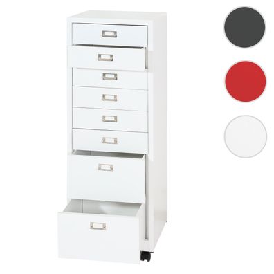 Rollcontainer HWC-L49, Schubladenschrank Aktenschrank, Metall 115x40x41cm