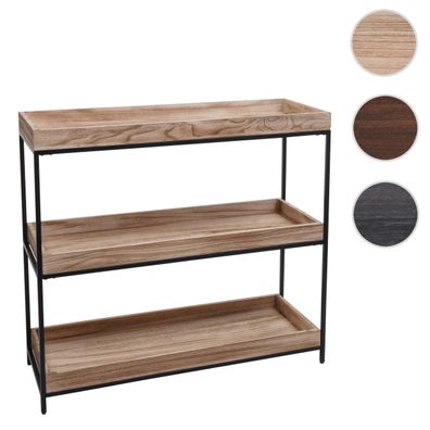 Regal HWC-K71, Standregal Pflanzregal Bücherregal, Holz Metall 3 Ablagen 90x100x35cm