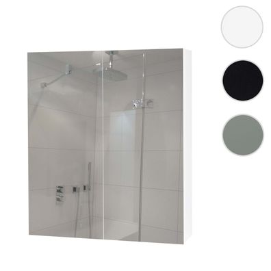 Spiegelschrank HWC-B19b, Badschrank Hängeschrank, hochglanz Spiegel FSC