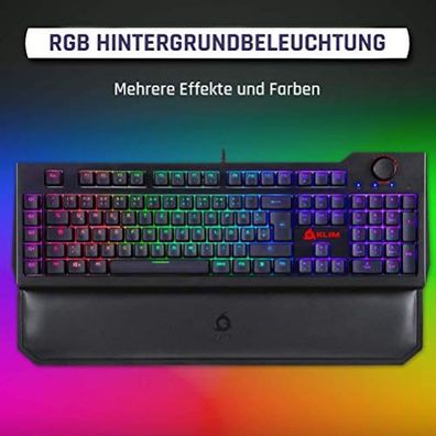 KLIM Vidi Mechanische Tastatur RGB mit Handballenauflage DE-Layout