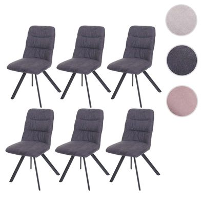 6er-Set Esszimmerstuhl HWC-J69, Küchenstuhl Stuhl, drehbar Auto-Position, Samt