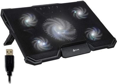 Klim Cyclone laptop cooling pad - 5 fans. Gaming support to reduce heating (white)