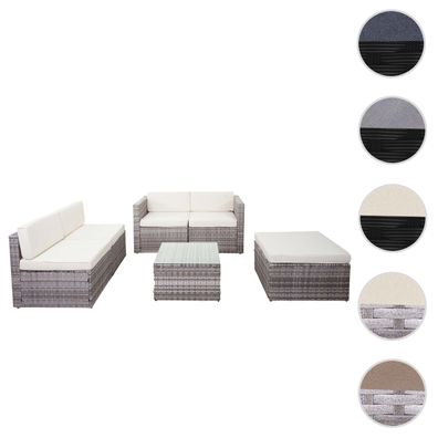 Poly-Rattan-Garnitur HWC-D24, Garten-/Lounge-Set Sofa