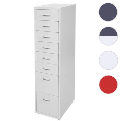 Rollcontainer Boston T851, Schubladenschrank Stahlschrank, 110x28x41cm 8 Schubladen