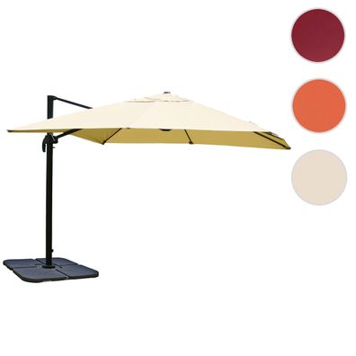 Gastronomie-Ampelschirm HWC-A96, Sonnenschirm 3x3m (Ø4,24m) Polyester Alu/Stahl 23kg