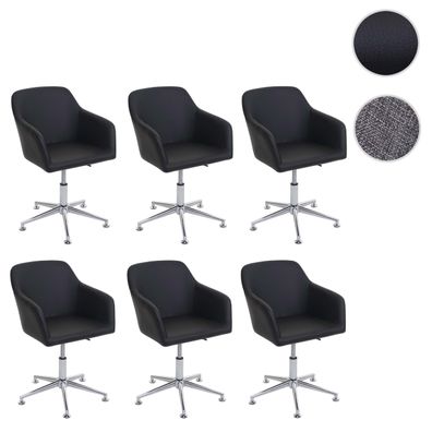 6er-Set Esszimmerstuhl HWC-A74, Drehstuhl Loungesessel, höhenverstellbar