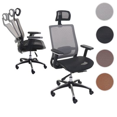 Bürostuhl HWC-A20, Schreibtischstuhl, ergonomisch Kopfstütze Stoff/Textil ISO9001