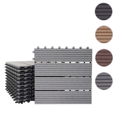WPC Bodenfliese Rhone, Holzoptik Balkon/Terrasse, 11x je 30x30cm = 1qm