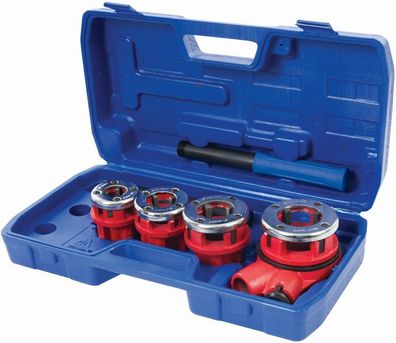 Silverline Klempnerwerkzeuge Gewindeschneidkluppe, 5-tlg. Satz 1/2, 3/4, 1 u. 1