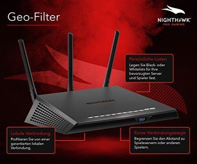 Netgear XR300 Nighthawk Pro Gaming WLAN-Router Gigabit Ethernet Dual-Band