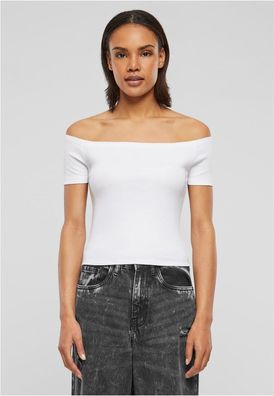 Urban Classics Damen T-Shirt Ladies Organic Off Shoulder Rib Tee TB6184