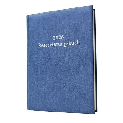 2026 ADINA Dickes Reservierungsbuch A4 metallic-blau 1Tag auf 2 Seiten
