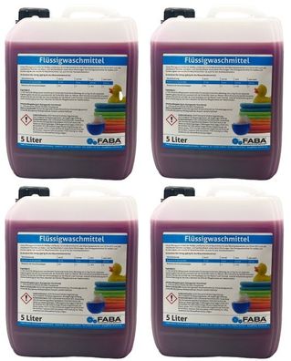 4 x 5 L Flüssigwaschmittel Konzentrat lila inkl. Ausgießer