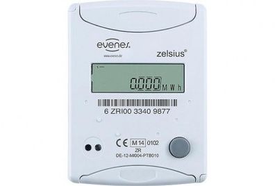Evenes Kompaktwärmezähler DN 20 1"AG x 130mm Durchfl. 2,5m³/h inkl. Eichgebühr