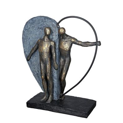 Casablanca Skulptur, Herz, "Heartbeat", Paarmotiv, Kunstharz, Metall, bronzefarben