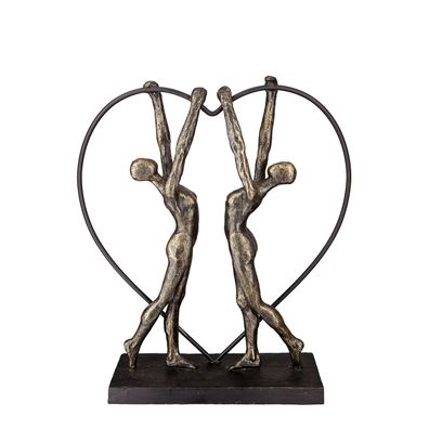 Casablanca Skulptur, Herz, "two women", Paarmotiv, Kunstharz, bronzefarben, , L