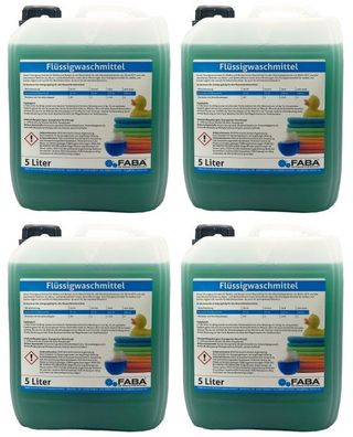 20 L Flüssigwaschmittel Konzentrat inkl. Ausgießer 4 x 5 L. Farbe grün
