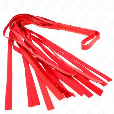 KINK – Rote Peitsche mit kurzem Griff und langem Schwanz 70 cm
