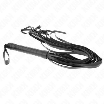 KINK – Schwarze Peitsche mit kurzem Griff und langem Schwanz 70 cm