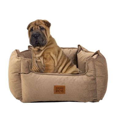 GoldenDog Hundebett • Samtig, weich & gemütlich • 4 Größen, 7 Farben