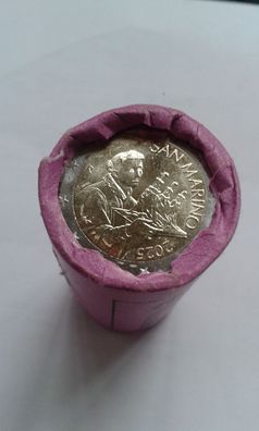 Sichtrolle 25 x 2 euro 2025 2 euro Rolle San Marino 2025 Heiliger Marinus 1 Rolle 50€