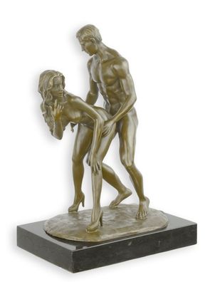 Bronzeskulptur eines Paares Akt Erotik Replikat Retro Design Dekoration