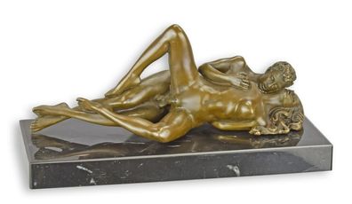 Erotische Bronzeskulptur eines Paares Akt Erotik Replikat Retro Design Dekoration