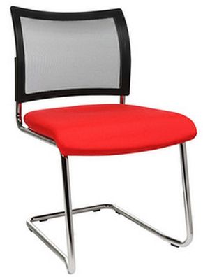 Besucherstuhl Freischwinger Visit 20 Netz 2er Set rot