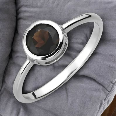 Damen Ring 925 Sterling Silber 1 Rauchquarz Silberring
