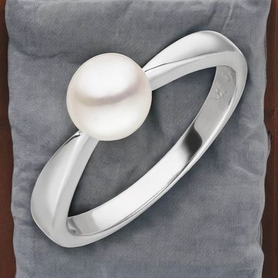 Damen Ring SWZP 925 Sterling Silber 1 Süßwasser Perle Perlenring Silberring