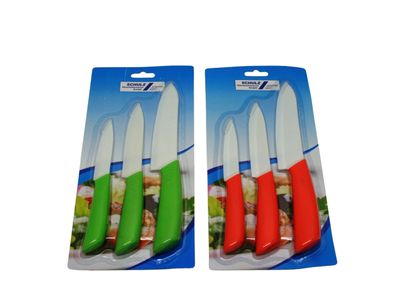 Keramik Messer Set 3 tlg. mit Softgriff - diverse Farben