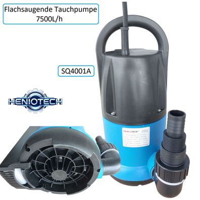 Automatische Flachsaugende Tauchpumpe 400W - 7500L/h intelligenter Schwimmerschalter