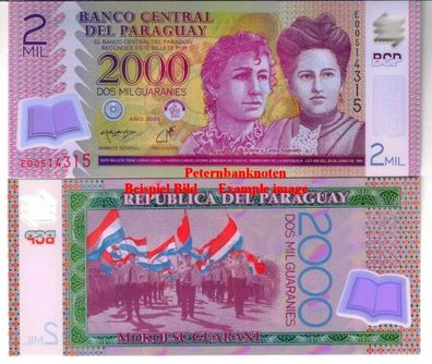 Paraguay 2000 Guaranies 20.23 polymer Unc P 228e 695#