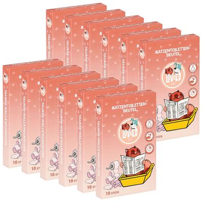Lov&Ed Katzentoilettenbeutel, 12x 10 Stück Beutel für Katzentoiletten