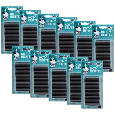 Lov&Ed Hunde-Kotbeutel, 4x20 Stück - schwarz, 11 Packungen