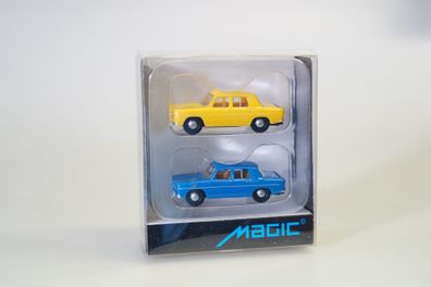 1:87 Herpa MAGIC 452502 Set 2x Renault 8 gelb/blau, neuw./ovp