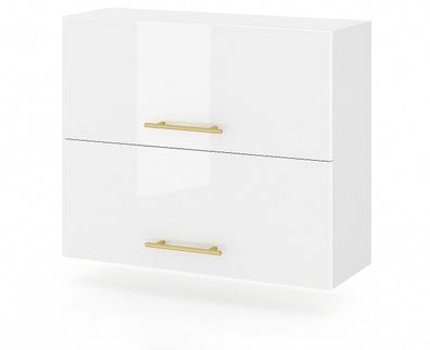 Klapphängeschrank 80cm Weiß Hochglanz Küchenschrank SOFT CLOSE