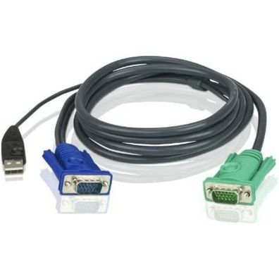 USB-KVM-Kabel 2L-5203U (schwarz, 3 Meter)