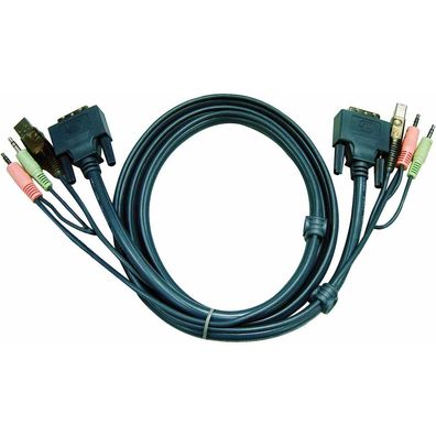 Aten 2l-7d02u Dvi-D Single Link Kvm Cable With Audio And Usb - 1.8 Meters