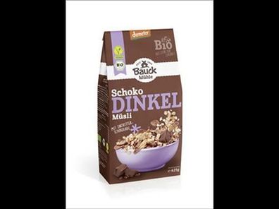 Bauck Mühle 6x Dinkel Müsli Schokozart Demeter 425g
