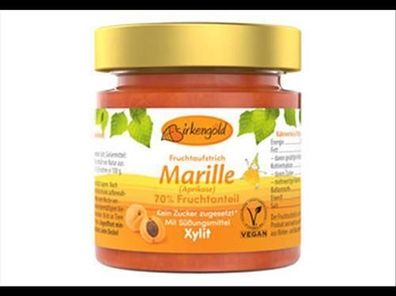 Birkengold 6x Birkengold Fruchtaufstrich Marille / Aprikose 200g