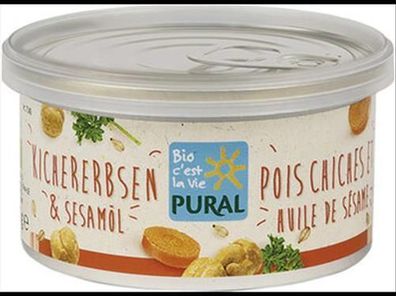Pural Pflanzlicher Aufstrich Kichererbsen & Sesamöl palmölfrei 125g