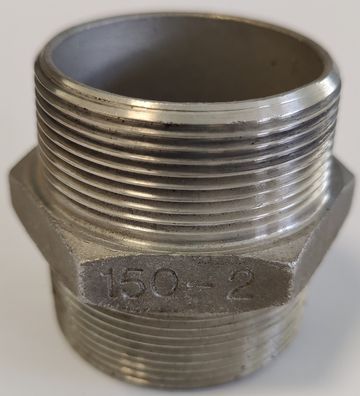 Edelstahl Fitting Doppelnippel 150-2" AG x AG schwere Ausführung TC-316 DN40