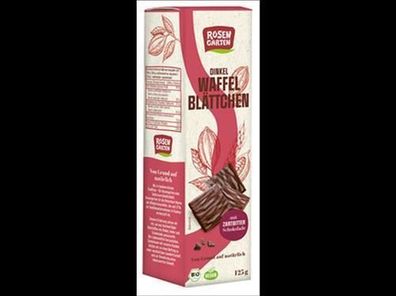 Rosengarten 6x Dinkel-Waffelblättchen Zartbitter 125g